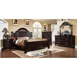 OPATHOME Bedroom-furniture-sets, Queen, Walnut