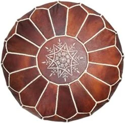 MARRAKESH STYLE Comfortable Leather Ottoman Pouf - Handmade Unstuffed Moroccan Pouf Cover - Square Pouf & Foot Rest Ottoman - Perfect For Living Rooms Bedrooms & Kids Room - Square Brown 22 MARRAKESH STYLE Comfortable Leather Ottoman Pouf - Handmade Unstuffed Moroccan Pouf Cover - Square Pouf & Foot Rest Ottoman - Perfect For Living Rooms Bedrooms & Kids Room - Square Brown -Safavieh Furniture 51CMKSQG6UL. AC