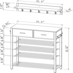 Maximize Your Home Organization With 4-Tier Shoe Organizer Entryway Storage And Coat Rack - Hall Tree For Efficient Living -Safavieh Furniture 51CWMFvGfnL