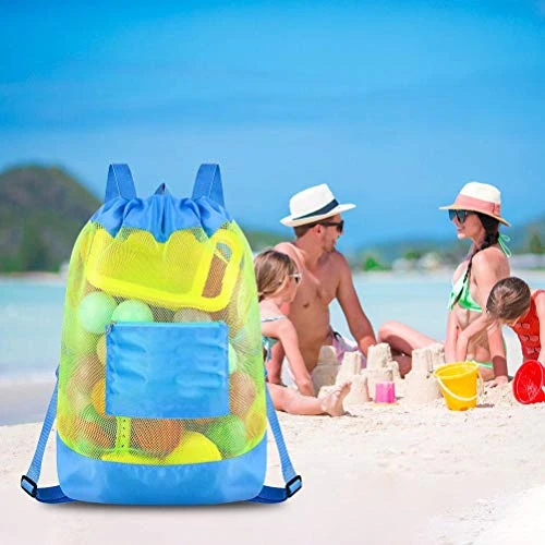 RiToEasysports Mesh Beach Bag, Beach Toys Mesh Bag Beach Bag For Kids Mesh Beach Bags Kids Seashell Mesh Bag 2 RiToEasysports Mesh Beach Bag, Beach Toys Mesh Bag Beach Bag For Kids Mesh Beach Bags Kids Seashell Mesh Bag - Image 2