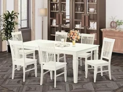 East West Furniture Dining Table Set, 9-Piece, ALGWE9-LWH-W 28 East West Furniture Dining Table Set, 9-Piece, ALGWE9-LWH-W -Safavieh Furniture 51Cbx1XtygL. AC 1