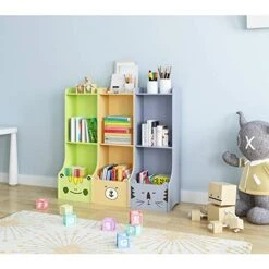 NERDOH Children Kids Bookcase Book Shelf Storage Display Shelving Cabinet Organizer,Gray -Safavieh Furniture 51Csy3INUjL