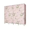 HMGGDD Detachable Wardrobe Steel Frame Thicken Bold Double Folding Full Hanging Fabric Simple Storage Economy Cloth Wardrobe