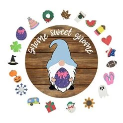 MatureGirl For Seasonal Door Sign Front With Holiday Interchangeable Welcome Hanger Pieces Decoration & Hangs Crystal Chandelier Balls (As Shows, One Size)