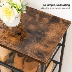 HOOBRO Shoe Rack, 5-Tier Shoe Storage Unit, Shoe Organizer Shelf For 16-20 Pairs, Saving Space, Durable And Stable, For Entryway, Hallway, Closet, Dorm Room, Industrial, Rustic Brown BF58XJ01 -Safavieh Furniture 51D9Z1gocuL