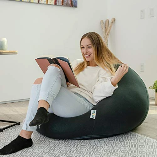 Yogibo Pod X Small Bean Bag For Teens, Adults, Plush, Soft, Single Beanbag Chair, Measures 3'x3', Blue 2 Yogibo Pod X Small Bean Bag For Teens, Adults, Plush, Soft, Single Beanbag Chair, Measures 3'x3', Blue - Image 2