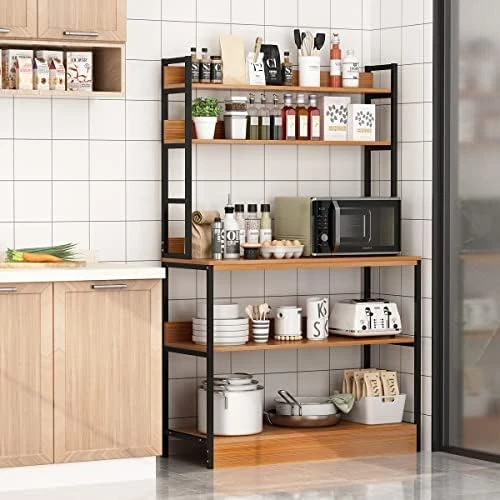 AIEGLE Large Kitchen Baker's Rack With Hutch, 5-Tier Freestanding Kitchen Storage Utility Shelf, Industrial Microwave Oven Stand Organizer Rack, White (39.4" W X 15.7" D X 63" H) 9 AIEGLE Large Kitchen Baker's Rack With Hutch, 5-Tier Freestanding Kitchen Storage Utility Shelf, Industrial Microwave Oven Stand Organizer Rack, White (39.4" W X 15.7" D X 63" H) - Image 9