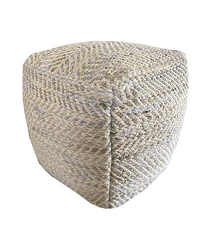 NOORI Home - 100% Handmade And Handcrafted Callum Square Beanie Pouf Ottoman Footrest - Beige - 18x18x18 - Livingroom, Bedroom, Nursery, Kids Room, Play Room 2 NOORI Home - 100% Handmade And Handcrafted Callum Square Beanie Pouf Ottoman Footrest - Beige - 18x18x18 - Livingroom, Bedroom, Nursery, Kids Room, Play Room - Image 2