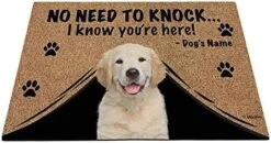 BAGEYOU Personalized Dog's Name Doormat With My Love Dog German Shepherd Welcome Floor Mat No Need To Knock I Know You're Here 27.5" X 17.7" -Safavieh Furniture 51DjwPjdoFL. AC