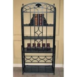 International Caravan 5-Tier Iron Indoor/Outdoor Bakers Rack, Pewter 9 International Caravan 5-Tier Iron Indoor/Outdoor Bakers Rack, Pewter -Safavieh Furniture 51DmDQV7YcL