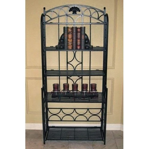 International Caravan 5-Tier Iron Indoor/Outdoor Bakers Rack, Pewter 4 International Caravan 5-Tier Iron Indoor/Outdoor Bakers Rack, Pewter - Image 4