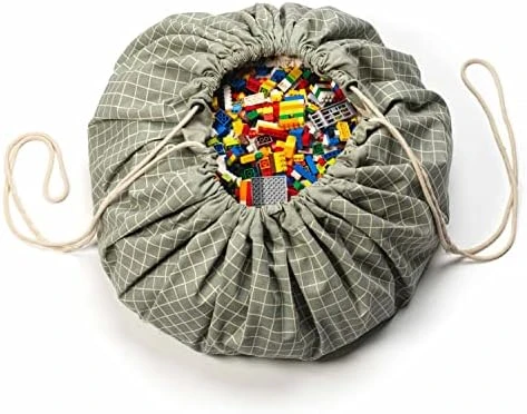 Play&Go Play & Go Organic Cotton Drawstring Play Mat Storage Bag - Kids Toy Storage Organizer - Storage Bag For Children, Large 55" Play Mat For Toddlers Toys And Bag For Storage - Blue 7 Play&Go Play & Go Organic Cotton Drawstring Play Mat Storage Bag - Kids Toy Storage Organizer - Storage Bag For Children, Large 55" Play Mat For Toddlers Toys And Bag For Storage - Blue - Image 7