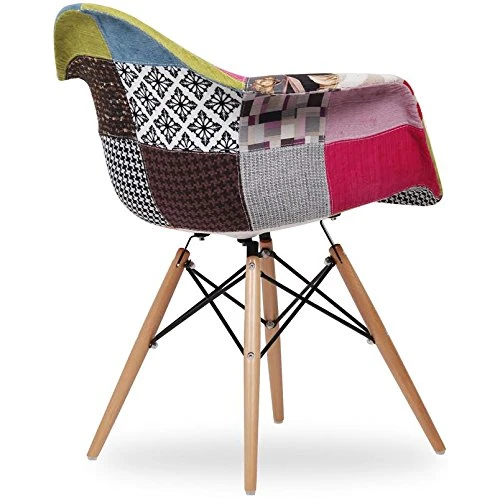 2xhome Modern Dining Side Chairs From Molded Plastic Armchair Shell With Natural Wooden Legs, Multicolor Ann, Set Of 2 3 2xhome Modern Dining Side Chairs From Molded Plastic Armchair Shell With Natural Wooden Legs, Multicolor Ann, Set Of 2 - Image 3