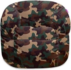 Posh Creations Structured Comfy Bean Bag Chair For Gaming, Reading, And Watching TV, Pasadena Chair, Canvas - Forest Critters On White -Safavieh Furniture 51E2R6kMy0L. AC