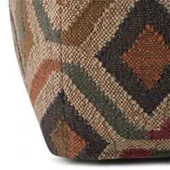 SIMPLIHOME Johanna Square Pouf, Footstool, Upholstered In Kilim Patterned Jute, For The Living Room, Bedroom And Kids Room, Transitional, Boho -Safavieh Furniture 51E2r2YQAoL