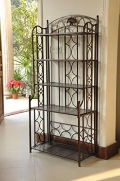 International Caravan 5-Tier Iron Indoor/Outdoor Bakers Rack, Pewter 10 International Caravan 5-Tier Iron Indoor/Outdoor Bakers Rack, Pewter -Safavieh Furniture 51EJngN2SAL. AC