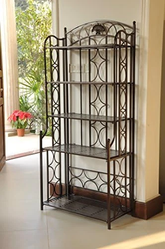 International Caravan 5-Tier Iron Indoor/Outdoor Bakers Rack, Pewter 5 International Caravan 5-Tier Iron Indoor/Outdoor Bakers Rack, Pewter - Image 5