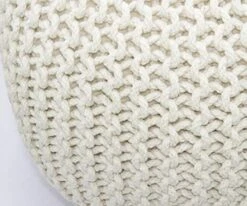 COTTON CRAFT - Hand Knitted Cable Style Dori Pouf - Ivory - Floor Ottoman - Cotton Braid Cord - Handmade & Hand Stitched - Truly One Of A Kind Seating - 20 Dia X 14 High 16 COTTON CRAFT - Hand Knitted Cable Style Dori Pouf - Ivory - Floor Ottoman - Cotton Braid Cord - Handmade & Hand Stitched - Truly One Of A Kind Seating - 20 Dia X 14 High -Safavieh Furniture 51EMPyq4wcL