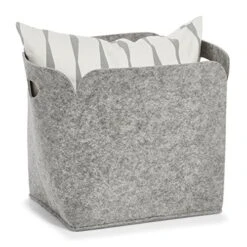 14369 High, Felt Storage Basket – Anthracite, Felt, Grey, 36 X 28 X 36 Cm