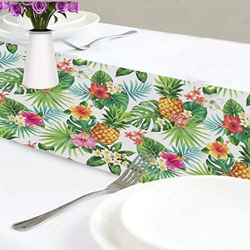 Exnundod St Patrick Shamrock Lucky Table Runner 90 Inches Green Cirrus Clovers Spring Runner For Spring Dining Table Kitchen Holiday Home Seasonal Decor 15 Exnundod St Patrick Shamrock Lucky Table Runner 90 Inches Green Cirrus Clovers Spring Runner For Spring Dining Table Kitchen Holiday Home Seasonal Decor - Image 15