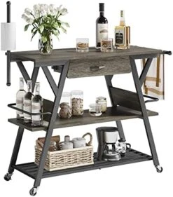 Bestier Coffee Bar Station, Kitchen Island Cart With Storage, Coffee Cart With Drawer, Paper Towel Holder And Lockable Wheels, Bar Table For Dinning Room Living Room, Gray 12 Bestier Coffee Bar Station, Kitchen Island Cart With Storage, Coffee Cart With Drawer, Paper Towel Holder And Lockable Wheels, Bar Table For Dinning Room Living Room, Gray -Safavieh Furniture 51EbZN0dYAL. AC