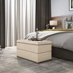 Edeco Modern Nailhead Storage Ottoman With Tray Top Square Script Ottoman Space-Saving Coffee Table, Grey 15 Edeco Modern Nailhead Storage Ottoman With Tray Top Square Script Ottoman Space-Saving Coffee Table, Grey -Safavieh Furniture 51Egwxmn3nL. AC