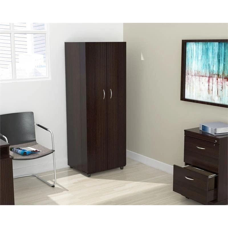 Inval 4-Shelf 2-Door Kitchen Pantry Storage Cabinet, Espresso 2 Inval 4-Shelf 2-Door Kitchen Pantry Storage Cabinet, Espresso - Image 2