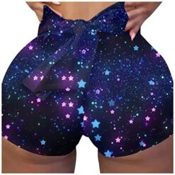 MatureGirl Sexy Sport Homewear Women Workout Print Shorts Yoga Clubwear Yoga Pants Christmas Yoga Pants For Women Plus Size (Navy, M)