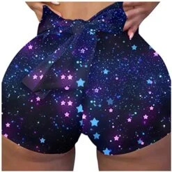 MatureGirl Sexy Sport Homewear Women Workout Print Shorts Yoga Clubwear Yoga Pants Christmas Yoga Pants For Women Plus Size (Navy, M) -Safavieh Furniture 51F8N1sicGL. AC