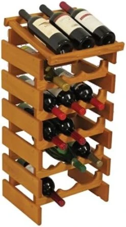 Wooden Mallet 24 Bottle Dakota Display Top Wine Rack, Medium Oak -Safavieh Furniture 51FAeSY1waL. AC