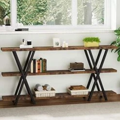 Tribesigns Sofa Table, 70.9 Inch 3 Tier Extra Long Console Table With Storage Shelves For Entryway Living Room, Rustic Brown Black 8 Tribesigns Sofa Table, 70.9 Inch 3 Tier Extra Long Console Table With Storage Shelves For Entryway Living Room, Rustic Brown Black -Safavieh Furniture 51FApQE2mkL