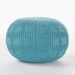 GDFStudio Valentine Hand Knit Fabric Pouf (Ivory) -Safavieh Furniture 51FLBdOtjRL. AC