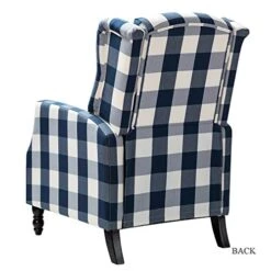 TINA'S HOME Set Of 2 Recliner Sofa Chair Fabric Upholstered For Living Room Leisure And Entertainment,Navy Checkerboard -Safavieh Furniture 51FM2cUYMtL