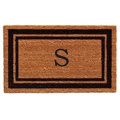 Calloway Mills 152961830S Black Border 18" X 30" Monogram Doormat, (Letter S)