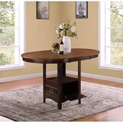 BOWERY HILL Extendable Wood Counter Height Dining Table In Chocolate 5 BOWERY HILL Extendable Wood Counter Height Dining Table In Chocolate -Safavieh Furniture 51FPy8cCdcL
