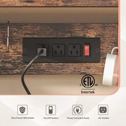 Bestier Bakers Rack With Power Outlets, Height Adjustable Microwave Stand, Kitchen Storage Shelf Rack With 8 S-Shaped Hooks, Coffee Bar Table 5 Tiers Rustic 16 Bestier Bakers Rack With Power Outlets, Height Adjustable Microwave Stand, Kitchen Storage Shelf Rack With 8 S-Shaped Hooks, Coffee Bar Table 5 Tiers Rustic -Safavieh Furniture 51FRE1e0I3L