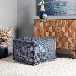 NuLOOM Amalfi Aztec Print Indoor/Outdoor Ottoman Pouf
