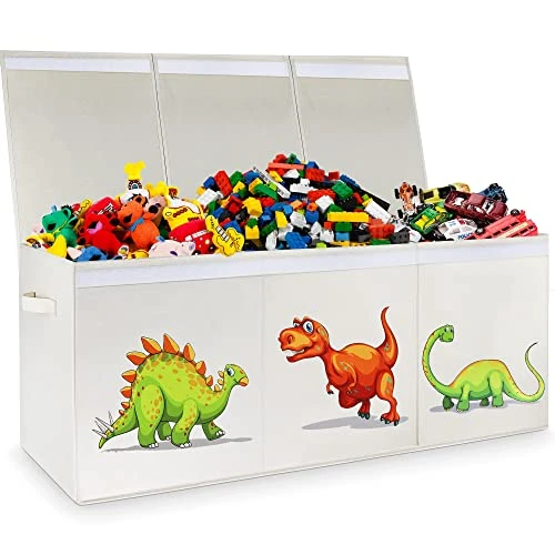 Toy Chest For Boys, Storage Bins For Toys, Toy Box For Boys, Kids Toy Storage Bins, Sturdy & Foldable, Removable Divider, Large Storage Containers For Playroom, Bedroom, Closet, Home, Dinosaur Pattern 7 Toy Chest For Boys, Storage Bins For Toys, Toy Box For Boys, Kids Toy Storage Bins, Sturdy & Foldable, Removable Divider, Large Storage Containers For Playroom, Bedroom, Closet, Home, Dinosaur Pattern - Image 7