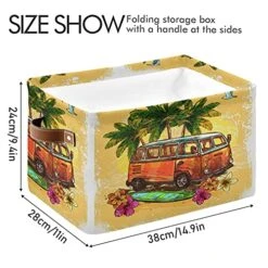 Oyihfvs Hippy Vintage Hamper Bus Surfboard Flowers Palm Trees Square Shelves Storage Basket Bin, Waterproof Laundry Hamper Bucket, Baby Nursery Organizer With Handles For Toys Clothes Room Closets 18 Oyihfvs Hippy Vintage Hamper Bus Surfboard Flowers Palm Trees Square Shelves Storage Basket Bin, Waterproof Laundry Hamper Bucket, Baby Nursery Organizer With Handles For Toys Clothes Room Closets -Safavieh Furniture 51FjNuv5IKS