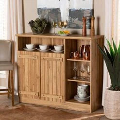 Baxton Studio Eren Sideboards And Servers, Oak Brown -Safavieh Furniture 51FvItPnVZL