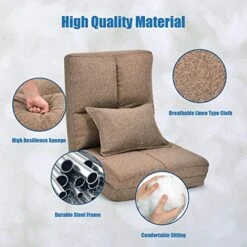 Giantex Triple Fold Down Sofa Bed, Adjustable Floor Couch Sofa With One Pillow, 6 Reclining Position, Convertible Upholstered Guest Sleeper, Modern Folding Lounge Chaise For Living Room And Bedroom 8 Giantex Triple Fold Down Sofa Bed, Adjustable Floor Couch Sofa With One Pillow, 6 Reclining Position, Convertible Upholstered Guest Sleeper, Modern Folding Lounge Chaise For Living Room And Bedroom -Safavieh Furniture 51G3GWhDeFL