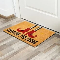 JOYIN Halloween Decoration 30” X 17” Front Door Mat With Witch Shoes Design, Non Slip Natural Coir Doormat, Indoor/Outdoor Decorative Doorway Rugs For Halloween Decor. -Safavieh Furniture 51G8NqSePpL