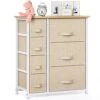 Pipishell 7 Drawer Fabric Dresser Storage Tower, Dresser Chest With Wood Top And Easy Pull Handle, Organizer Unit For Closets, Bedroom, Nursery Room, Office