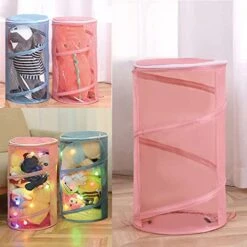 VAGRSS Stuffed Animal Storage Bucket Plush Toys Storage With LED Light Foldable Room Corner Organizer Toy Box Bins For Nursery, Play Room, Kid's Bedroom H19.7 X D12 Pink 11 VAGRSS Stuffed Animal Storage Bucket Plush Toys Storage With LED Light Foldable Room Corner Organizer Toy Box Bins For Nursery, Play Room, Kid's Bedroom H19.7 X D12 Pink -Safavieh Furniture 51GsPRUVgaL