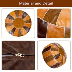 Bohepuffex Handmade Moroccan Pouf Foot Stool Round & Large Storage Cover Bohemian Style Ottoman An Exotic Décor For Living Room Bedroom Or Wedding Gifts Faux Leather Unstuffed Only Cover (color Block) 14 Bohepuffex Handmade Moroccan Pouf Foot Stool Round & Large Storage Cover Bohemian Style Ottoman An Exotic Décor For Living Room Bedroom Or Wedding Gifts Faux Leather Unstuffed Only Cover (color Block) -Safavieh Furniture 51GuqeTVahS