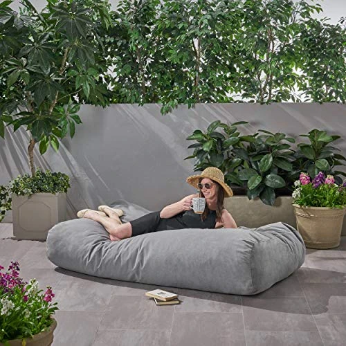 Christopher Knight Home 6 Foot Bean Bag, Charcoal 2 Christopher Knight Home 6 Foot Bean Bag, Charcoal - Image 2