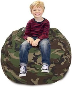 CALA Stuffed Animal Storage Bean Bag Chair-Cover Only- Extra Large 38" Kids Soft Toy Storage - 100% Cotton Canvas Bean Bag Chair(Camouflage) -Safavieh Furniture 51Gy1cM nL. AC