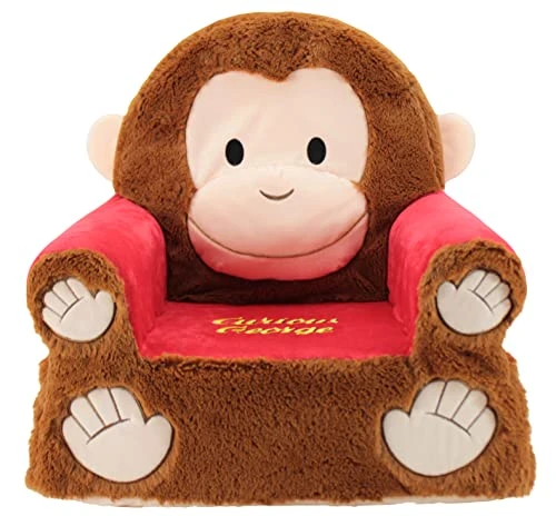 Animal Adventure Sweet Seats | Soft Plush Children's Character Chair-Curious George, Red/Brown 1 Animal Adventure Sweet Seats | Soft Plush Children's Character Chair-Curious George, Red/Brown