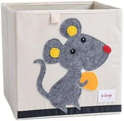 DODYMPS Foldable Animal Canvas Storage Toy Box/Bin/Cube/Chest/Basket/Organizer For Kids, 13 Inch (Pig) -Safavieh Furniture 51HPUJJi37L. AC