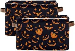 White Pumpkins Autumn Leaves Toy Basket Canvas Collapsible Box Chest Organizer For Edroom Closet Kid's Toys Laundry 2 Pieces -Safavieh Furniture 51HV7DFrc3L. AC